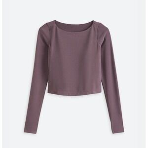 NWT- Thrive Société Boat Neck Long Sleeve Top- Velvet Haze color- Large